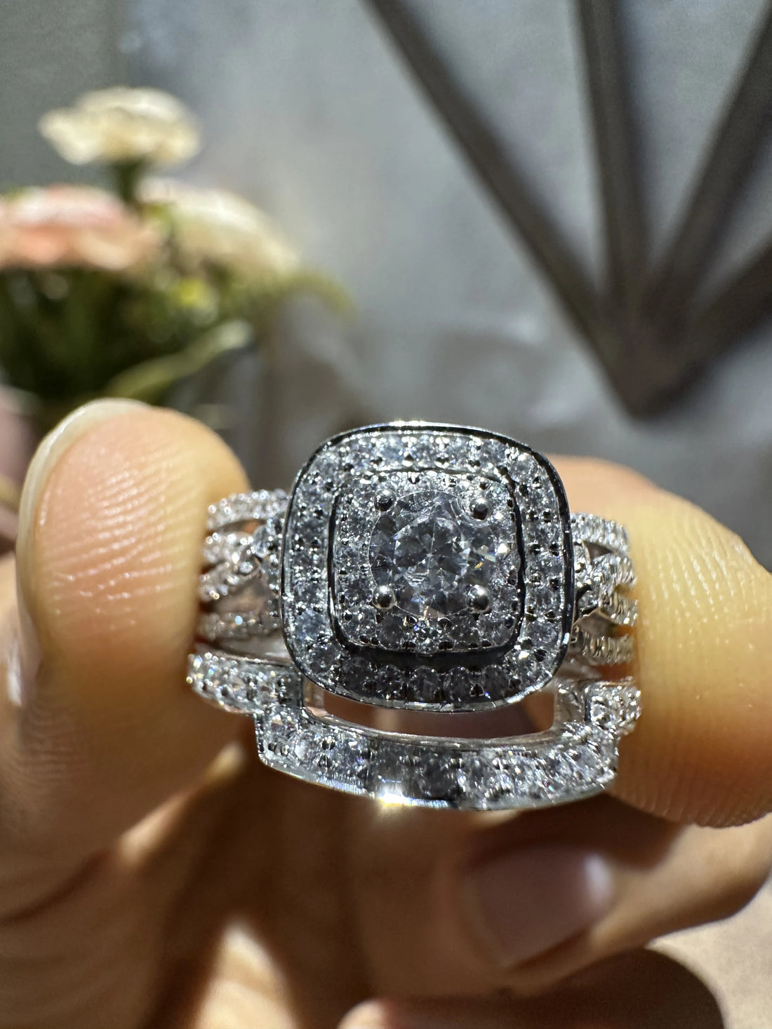 Vintage Style Bridal Set Engagement Ring