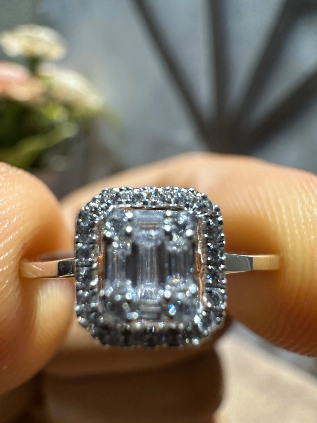 Baguette And Round Cut Diamond Engagement Ring