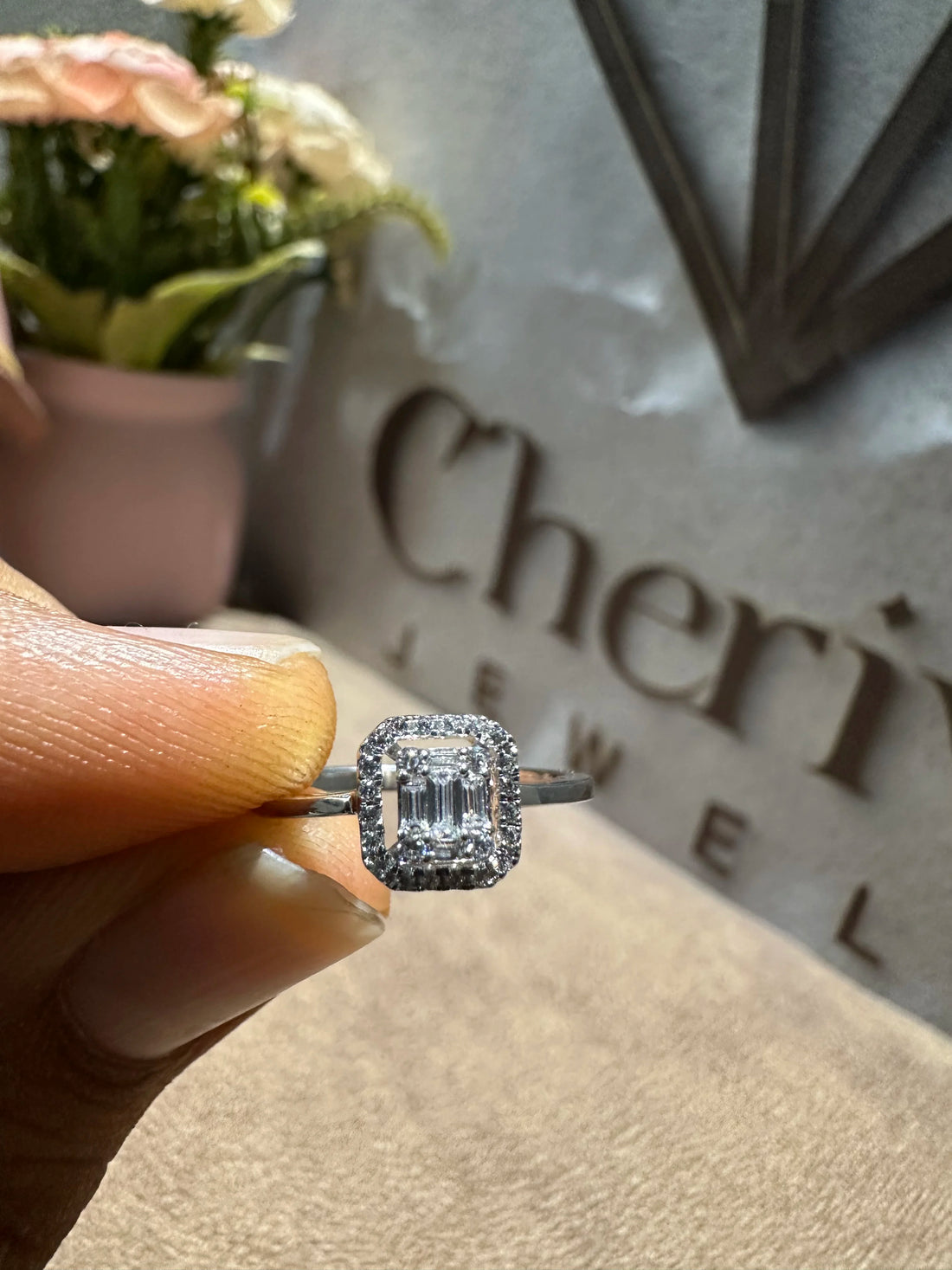 Baguette And Round Cut Diamond Engagement Ring
