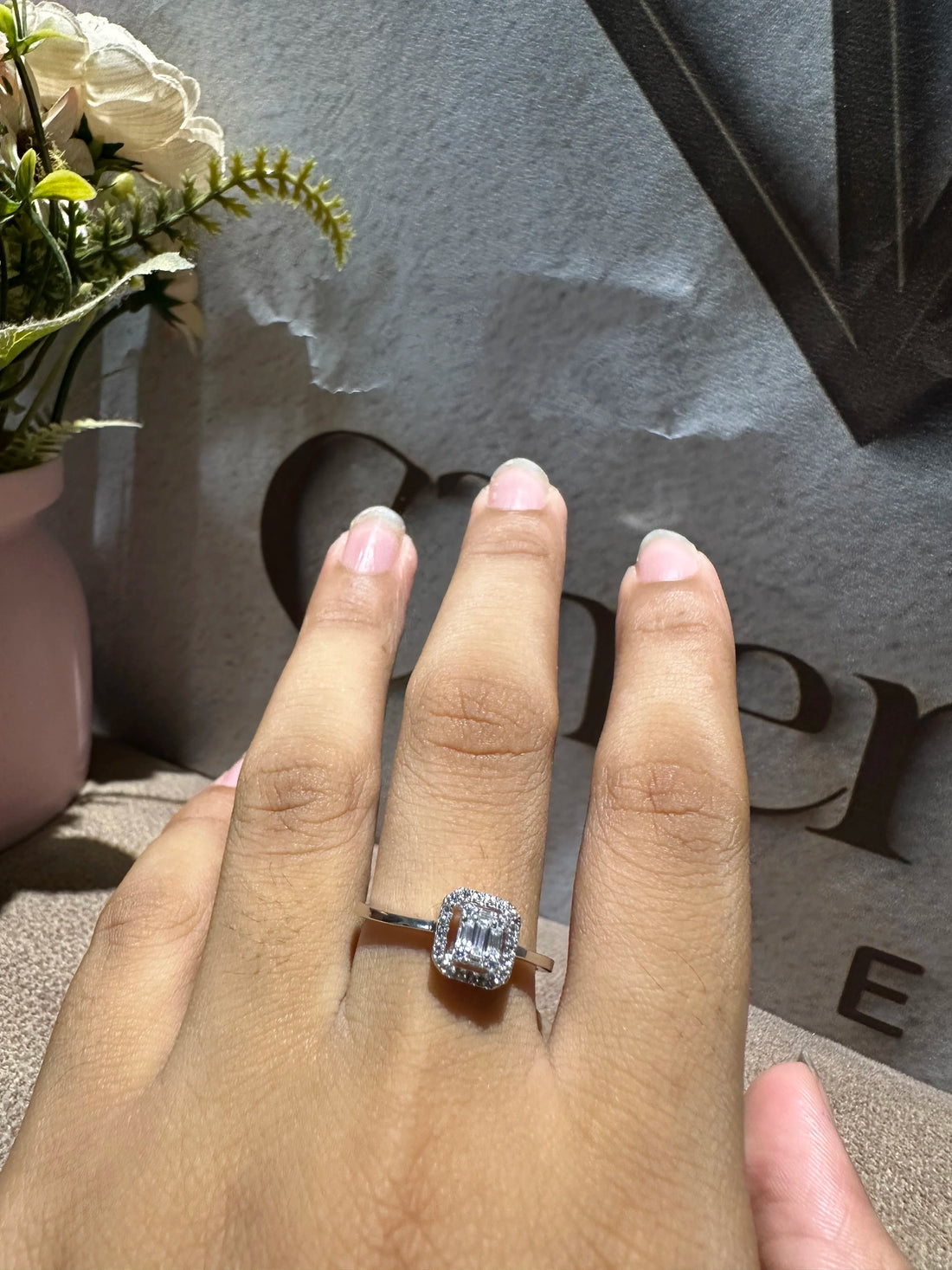 Baguette And Round Cut Diamond Engagement Ring