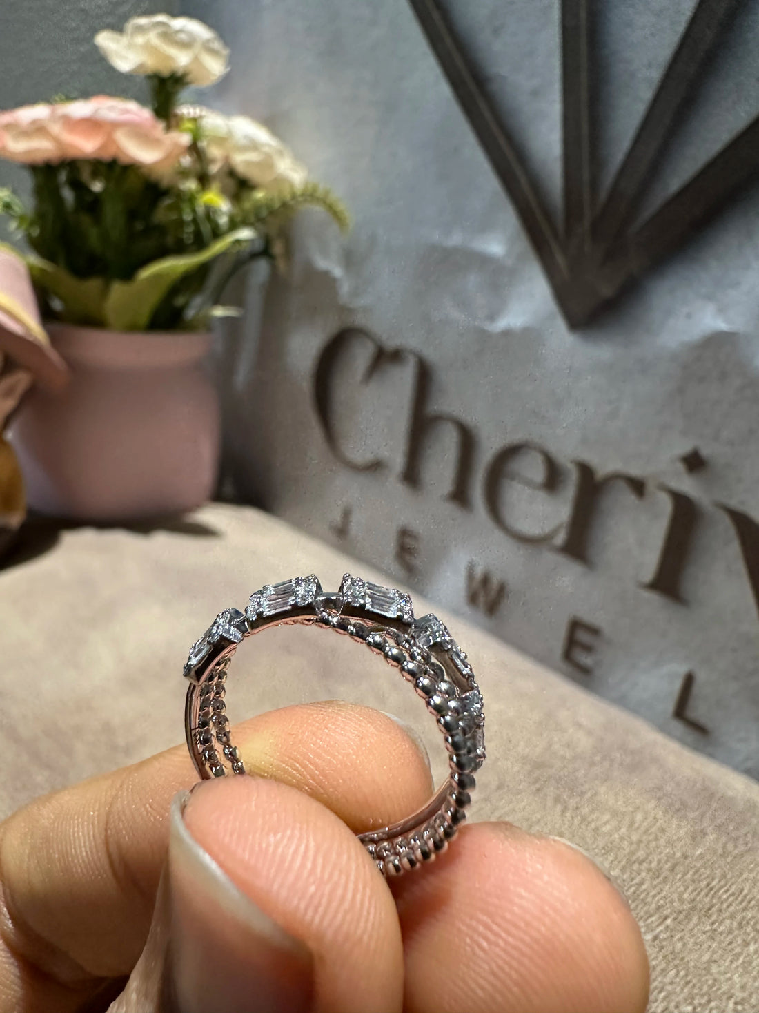 Baguette Cut Lab Diamond Interwined Ring