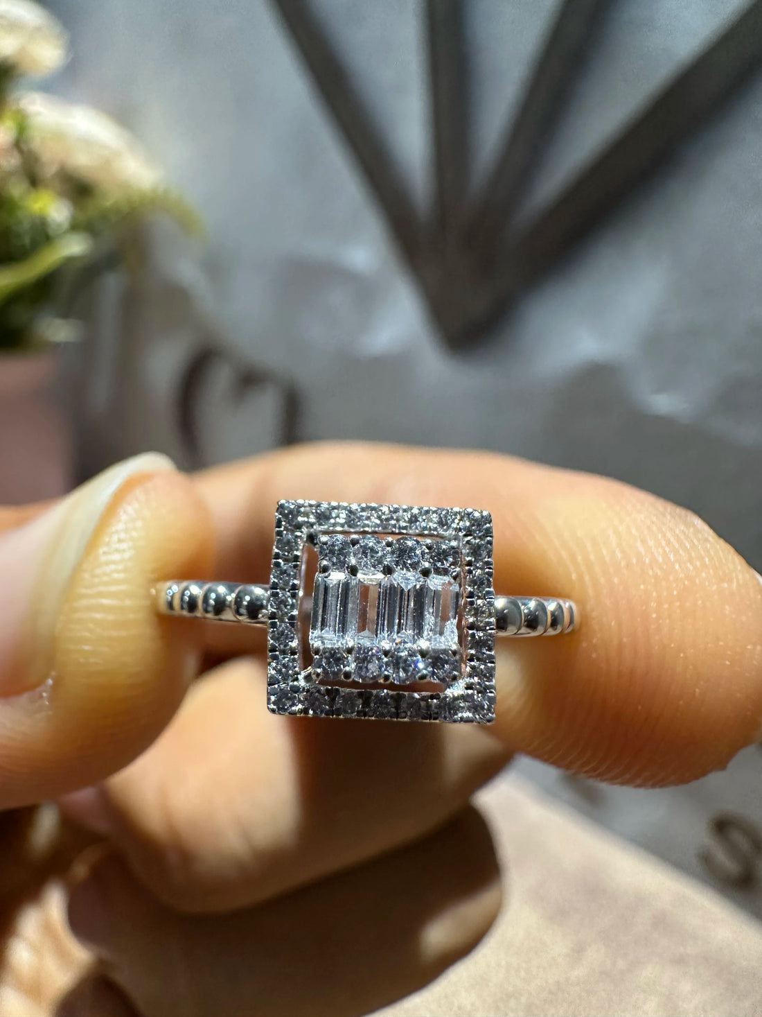 Round Cut Lab Diamond Halo Wedding Ring