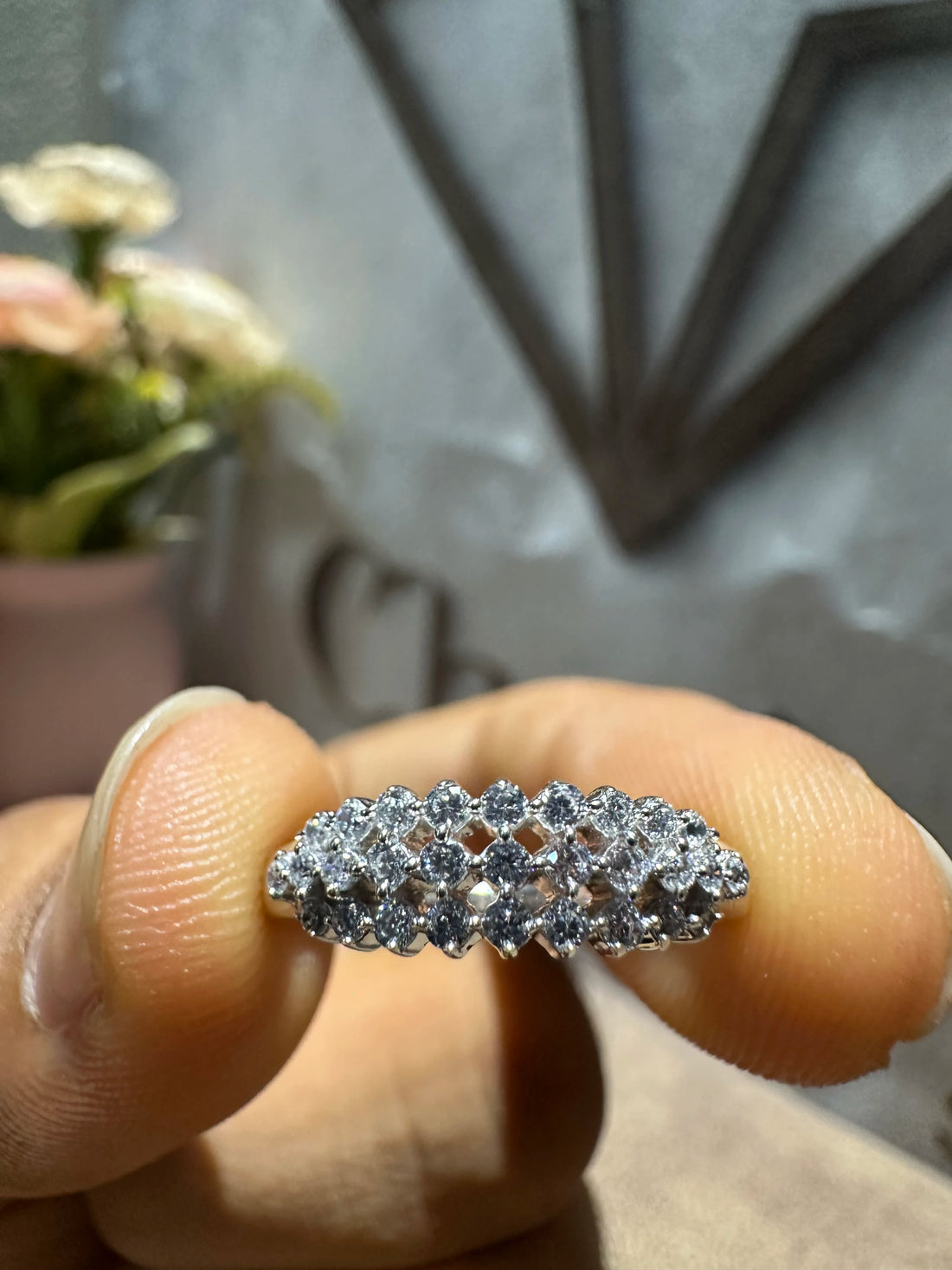 Cluster Round Cut Lab Diamond Wedding Band