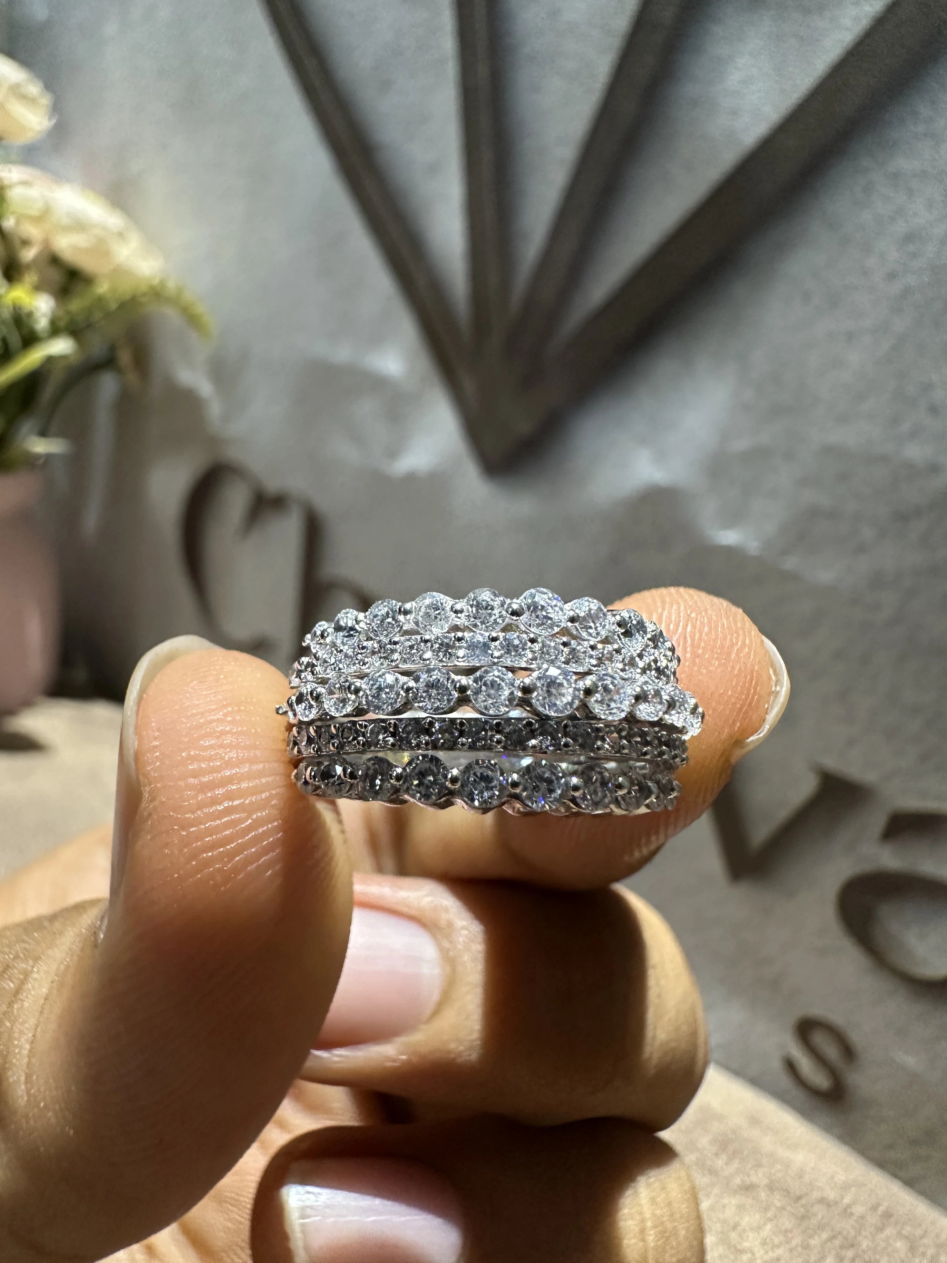 Round Cut Lab Created Diamonds Full Eternity Wedding Band