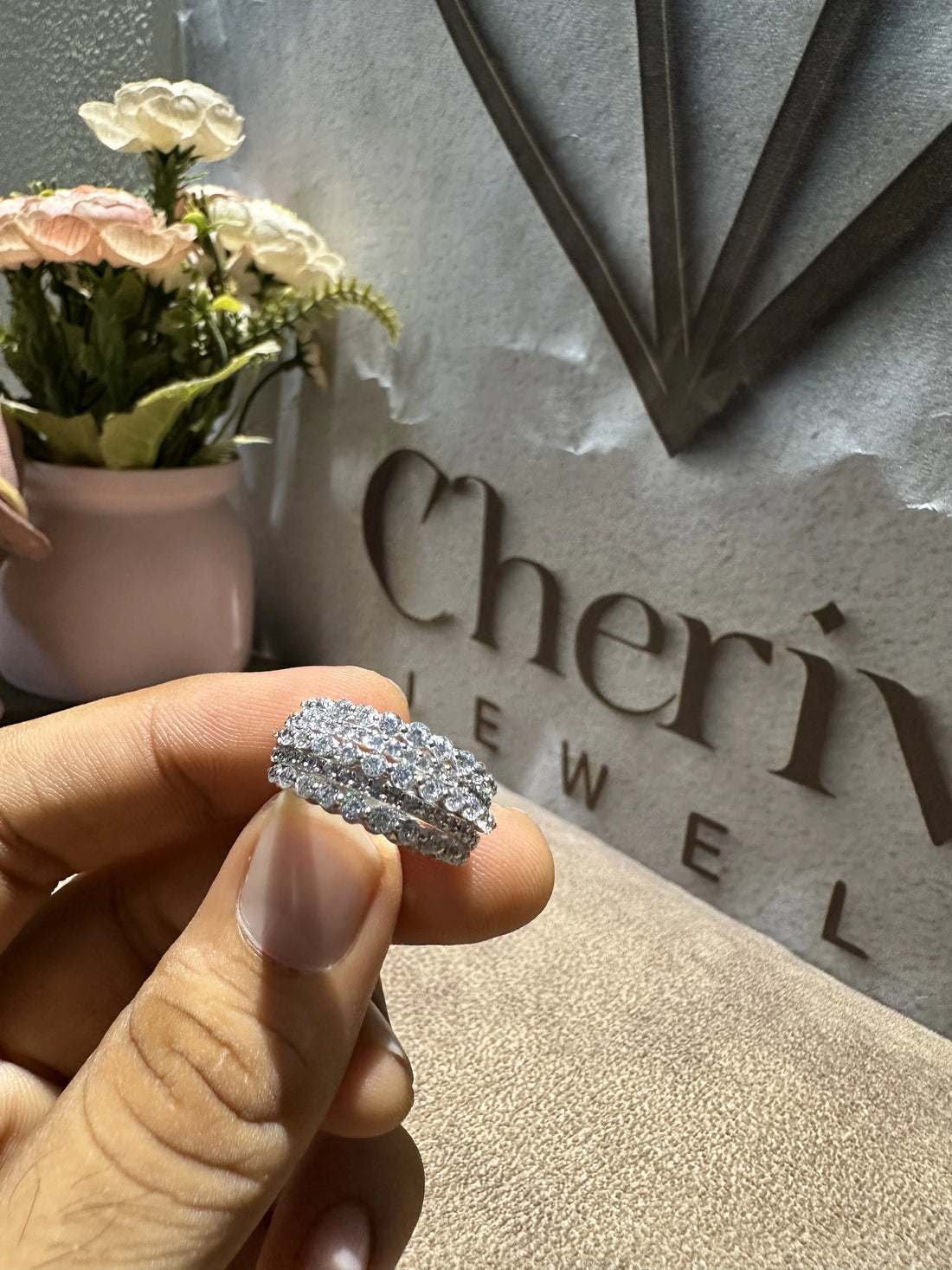 Round Cut Lab Created Diamonds Full Eternity Wedding Band