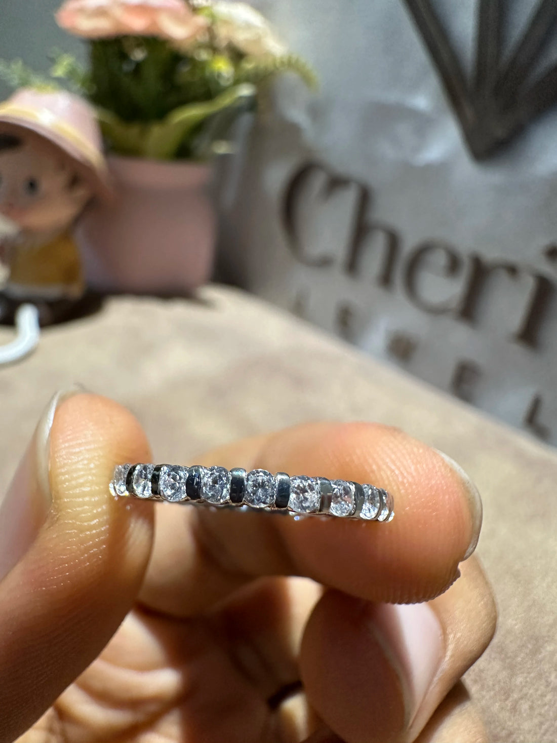 Round Cut Lab Diamond Eternity Engagement Ring