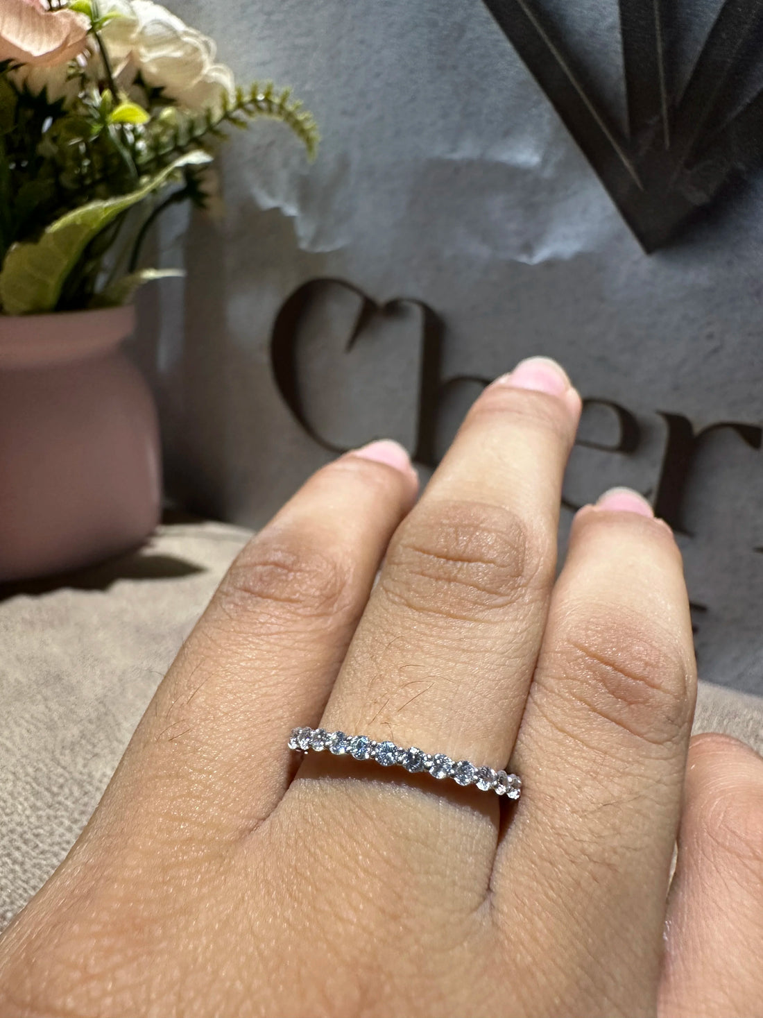 Round Cut Lab Diamond Eternity Wedding Band