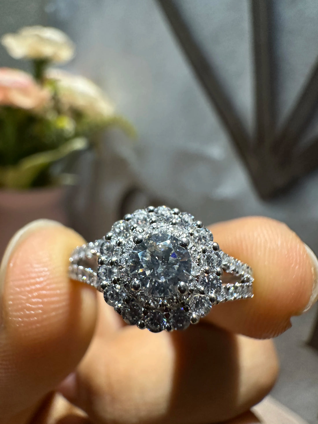 Vintage Style Round Lab Diamond Engagement Ring