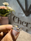 Round Cut 3 Row Tilted Diamond Wedding Ring