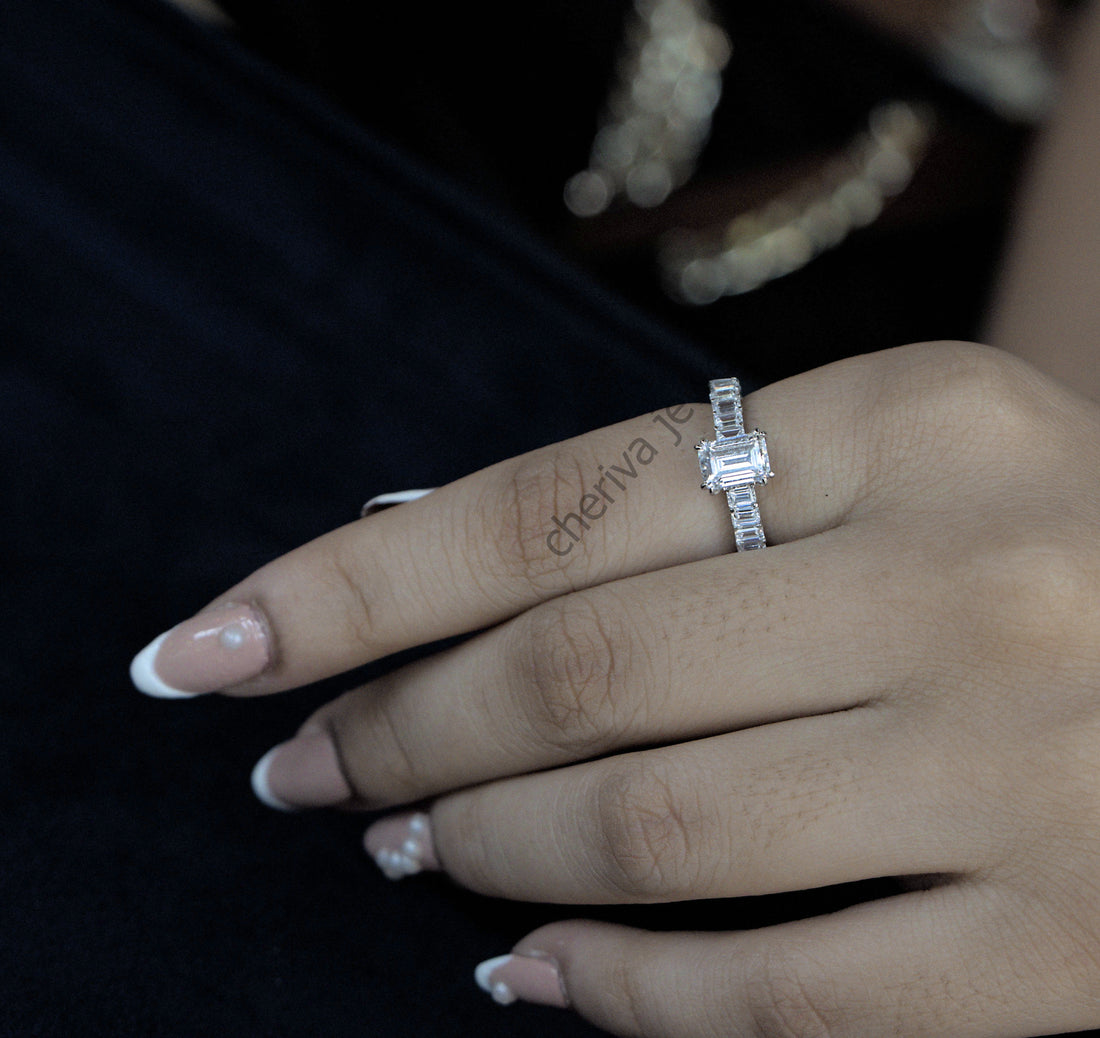 5 Carat Emerald Cut Diamond Engagement Ring