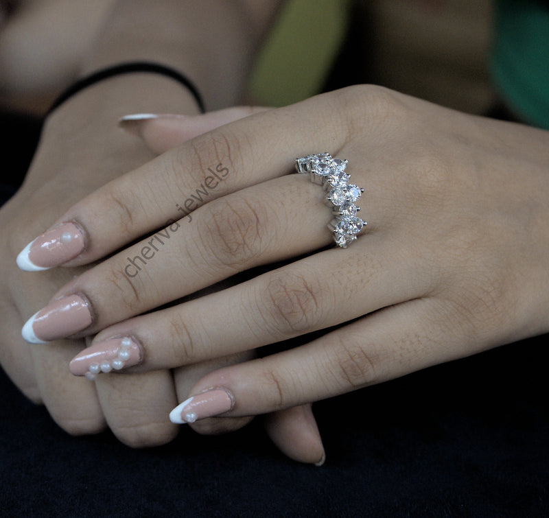 Vintage Round Cut Lab Diamond Engagement Ring