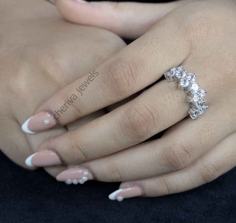 Vintage Round Cut Lab Diamond Engagement Ring