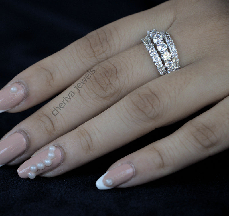 14K Lab Diamond Full Eternity Wedding Band
