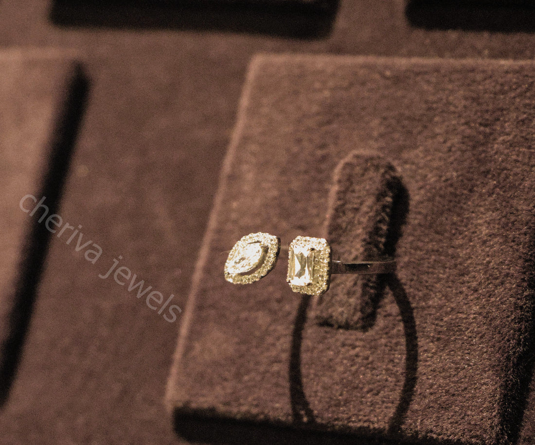 Emerald Cut Lab Diamond Toi Et Moi Engagement Ring