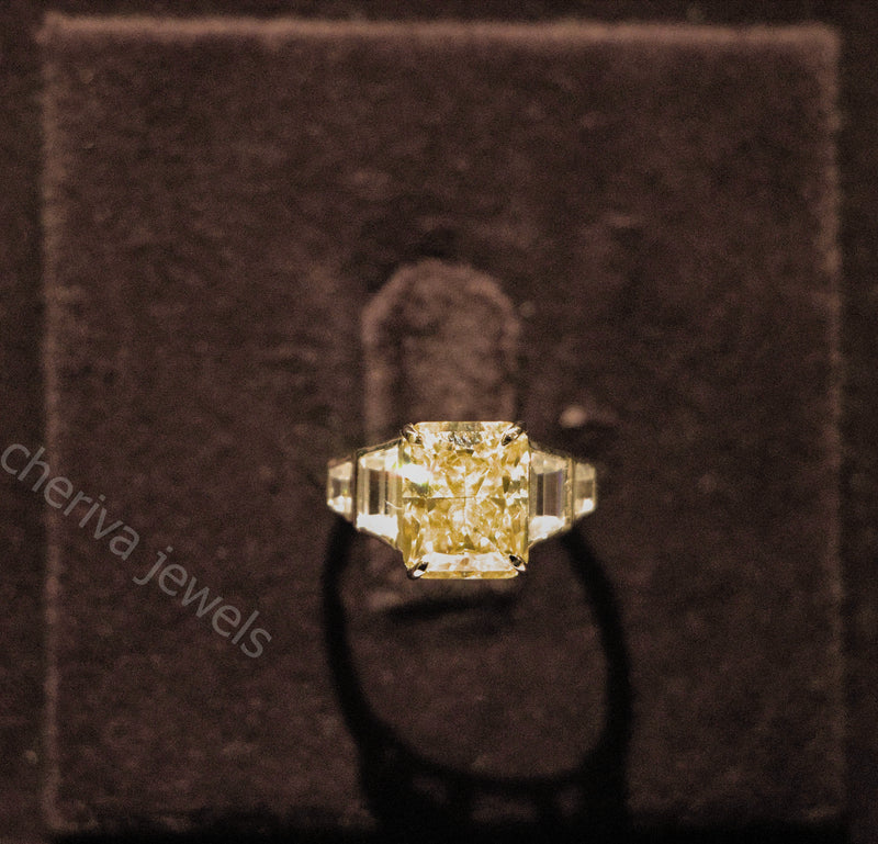 Radiant cut gemstone Engagement Ring