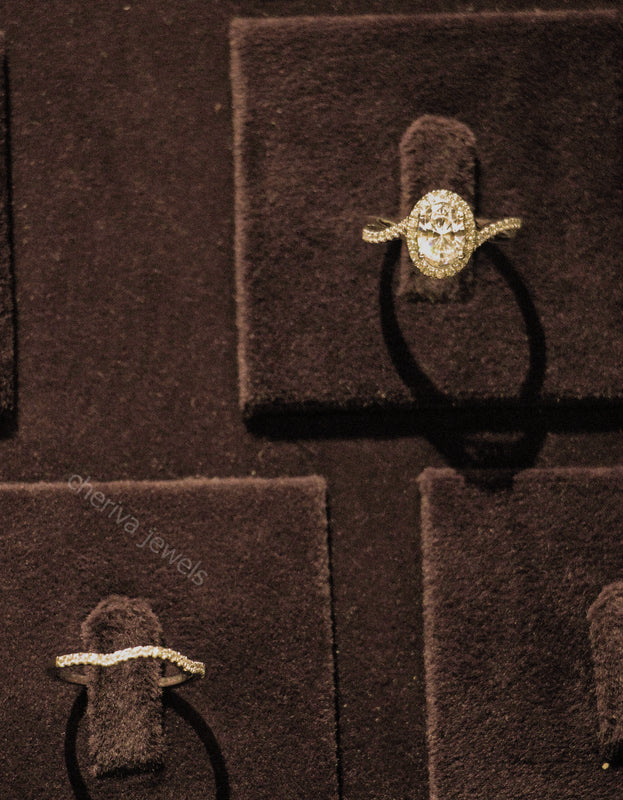 Oval Cut Lab Grown Diamond Bridal Set Engagement Ring