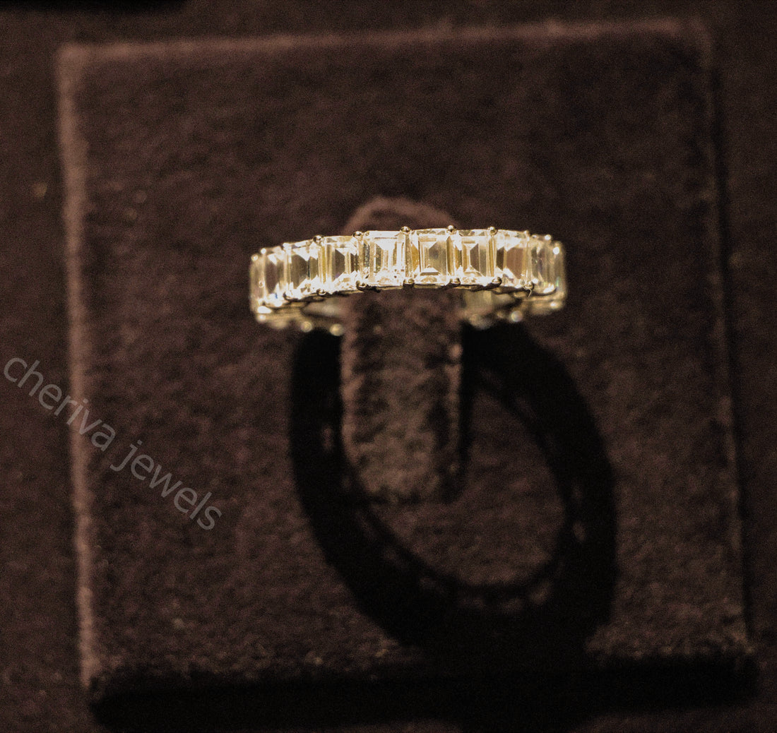 Emerald Cut Lab Grown Diamond Eternity Band