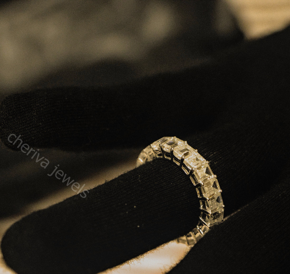 Emerald Cut Lab Grown Diamond Eternity Band