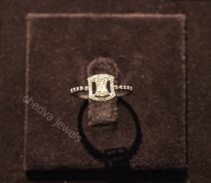 Double Diamond Halo Ring
