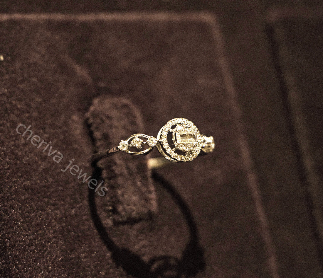 Baguette Cut Diamond Halo Ring