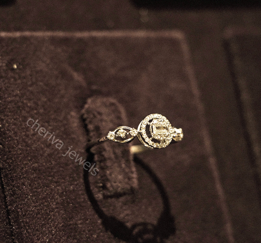 Baguette Cut Diamond Halo Ring