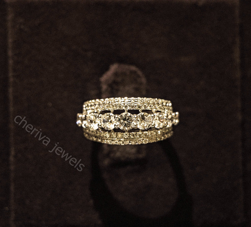 14K Lab Diamond Full Eternity Wedding Band