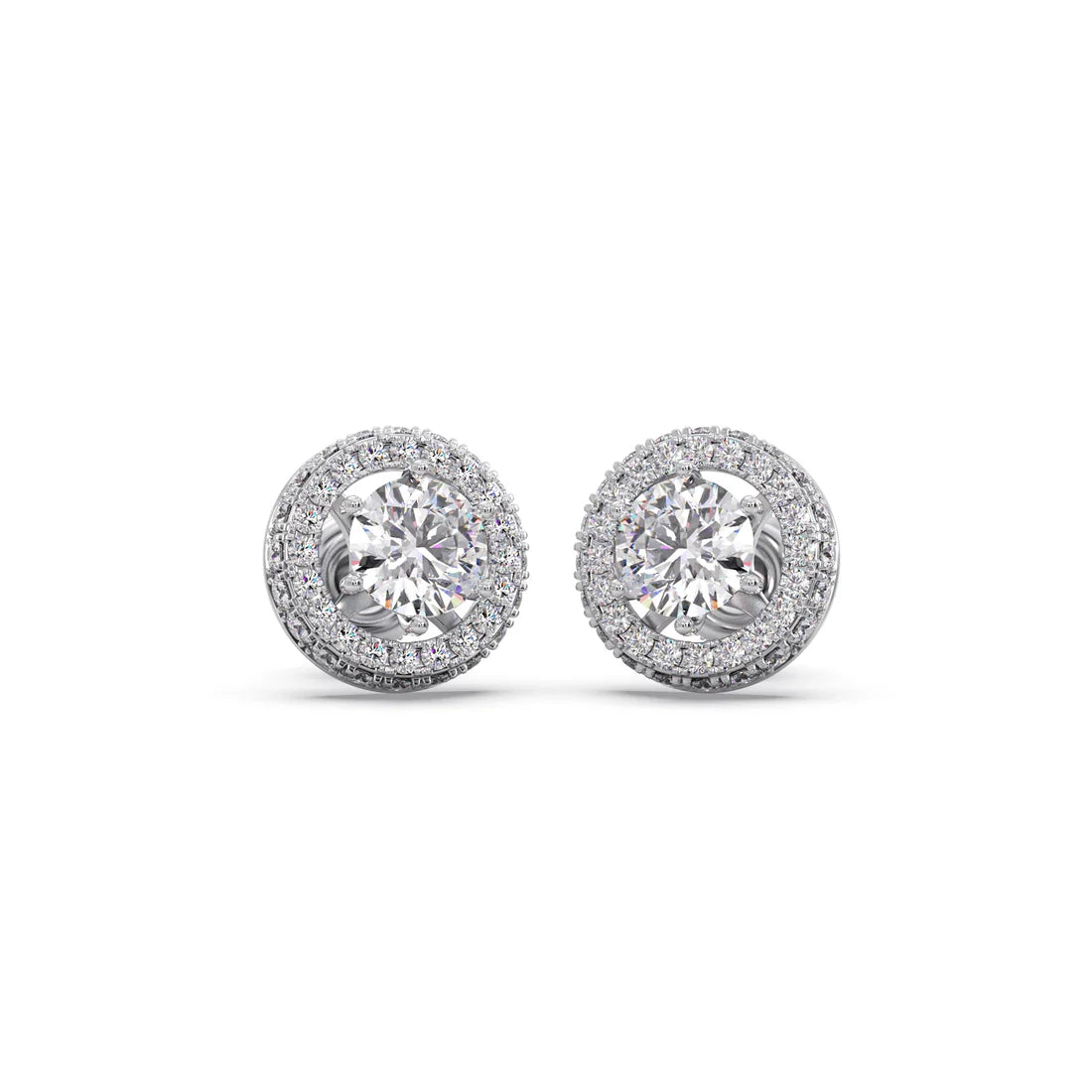 Round cut Solitaire Diamond Stud Earrings