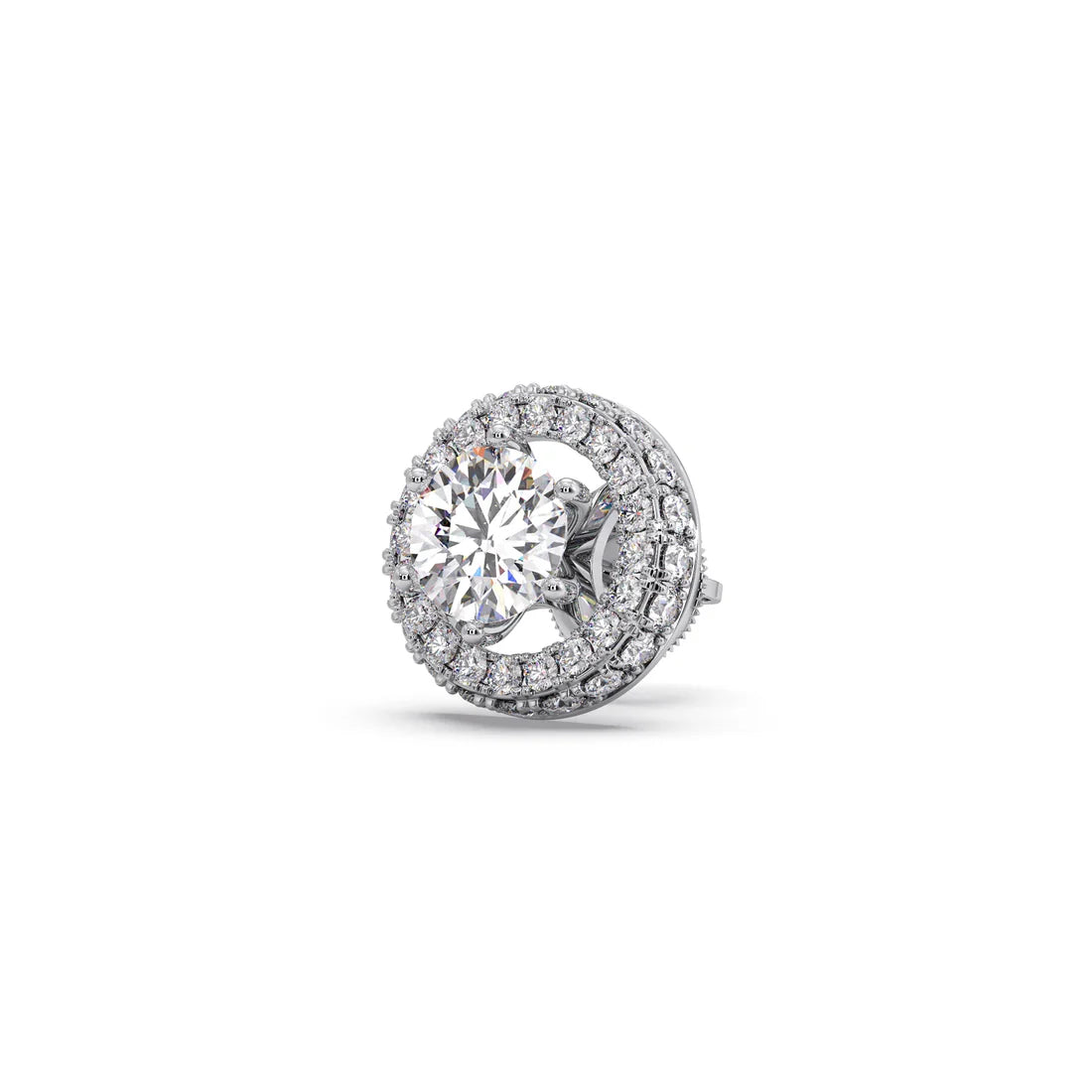 Round cut Solitaire Diamond Stud Earrings