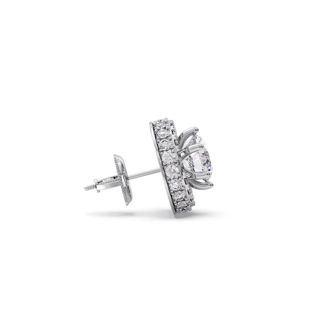 Round cut Solitaire Diamond Stud Earrings