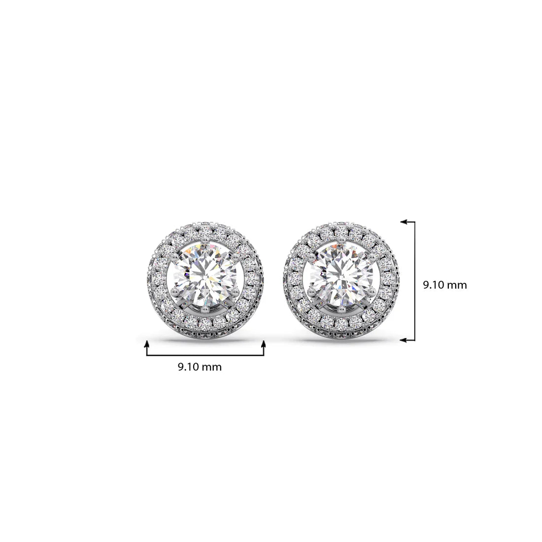 Round cut Solitaire Diamond Stud Earrings