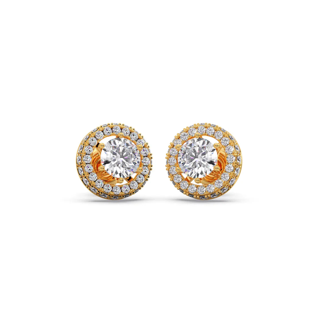 Round cut Solitaire Diamond Stud Earrings