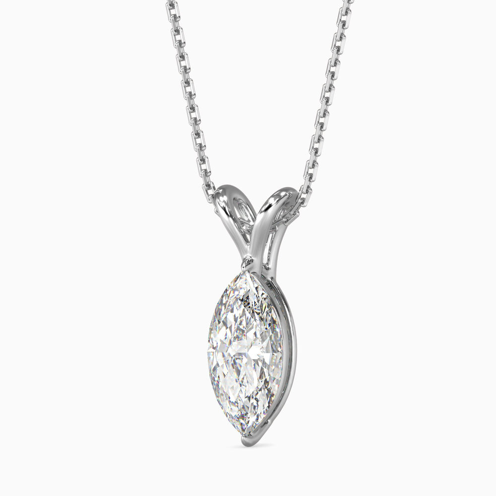 Diamond pendant necklace on a white background