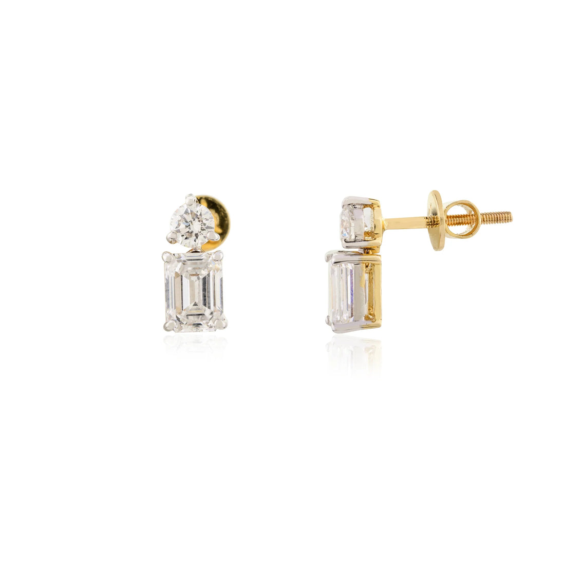 Emerald Cut Lab Grown Diamond Studs