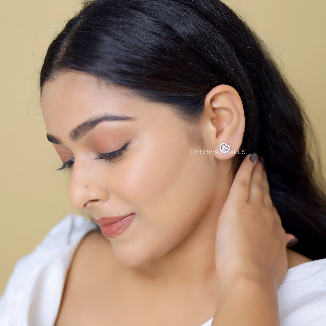 Round and Baguette Cut Lab Diamond Stud For Her