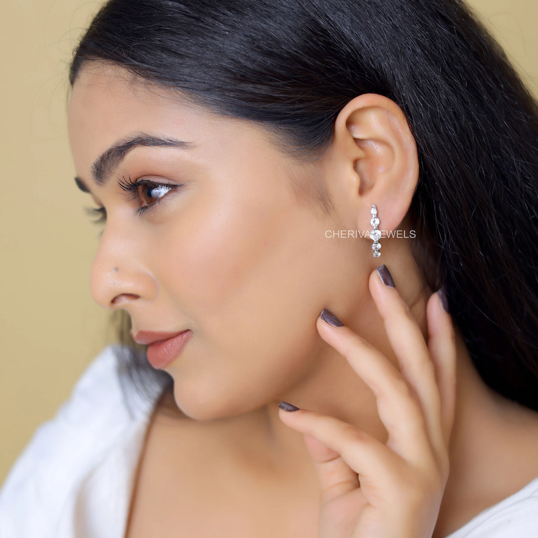 2.4 Carat Round Cut Lab Diamond Hoop Studs
