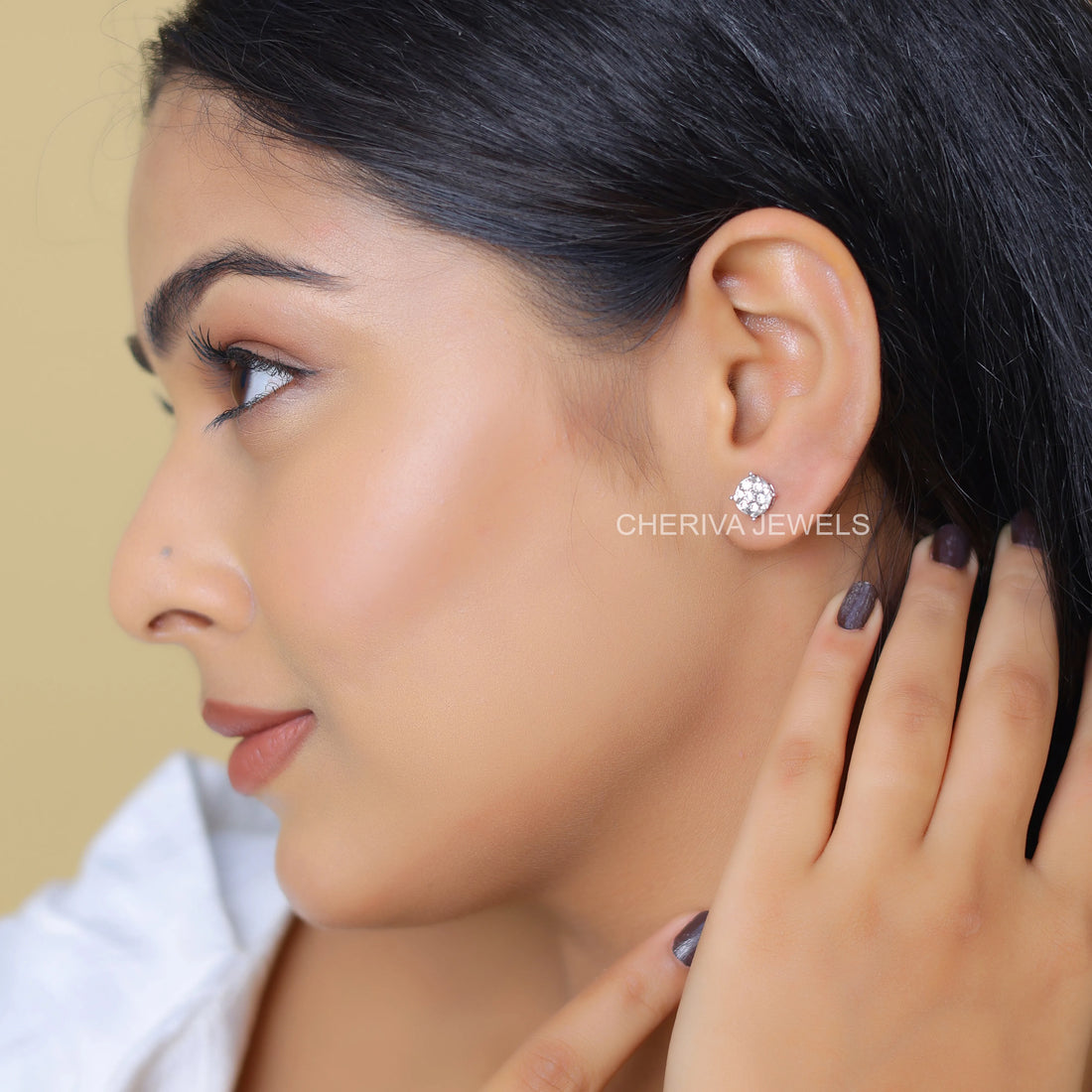 Half Carat Round Lab Grown Daimond Studs