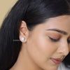 Cluster Round Cut Lab Diamond Square Stud Earring - Cheriva Jewels