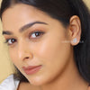 Pear Cut Lab Diamond Halo Stud Earring - Cheriva Jewels