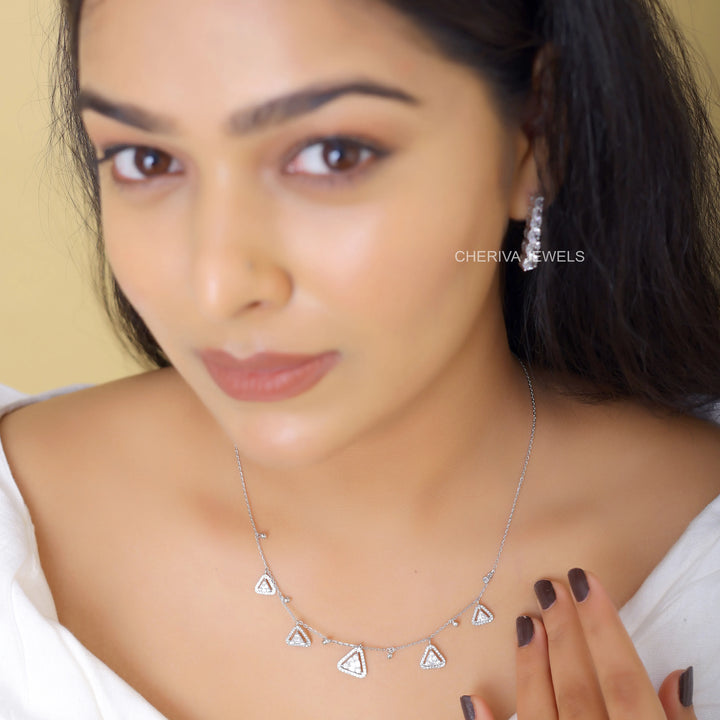 Baguette and Round Diamond luxury Necklace