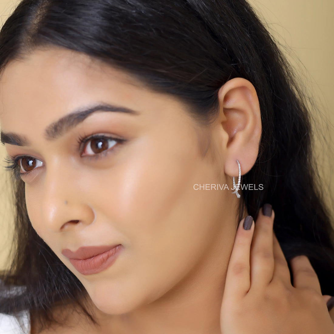 Round Cut Lab Grown Diamond Hoop Earrings