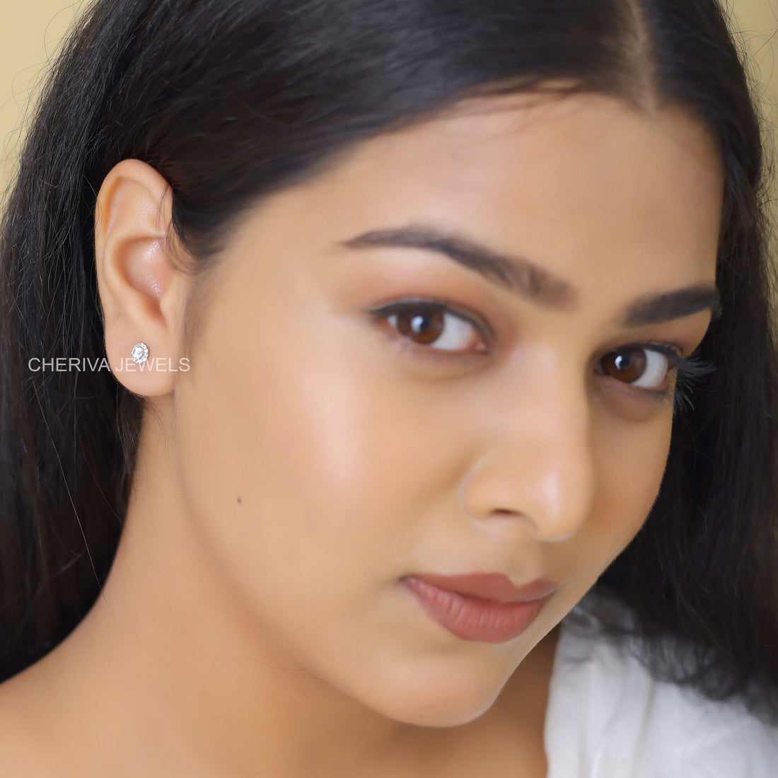 Lab Grown Diamond Halo Stud Earrings For Women