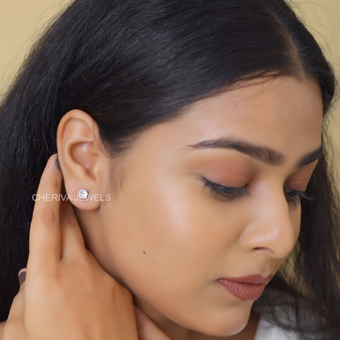 1.6 TCW Round Cut Lab Diamond Stud Earrings