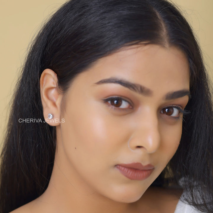 1.6 TCW Round Cut Lab Diamond Stud Earrings