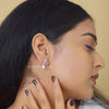 Round And Baguette Lab Diamond Drop Earrings - Cheriva Jewels