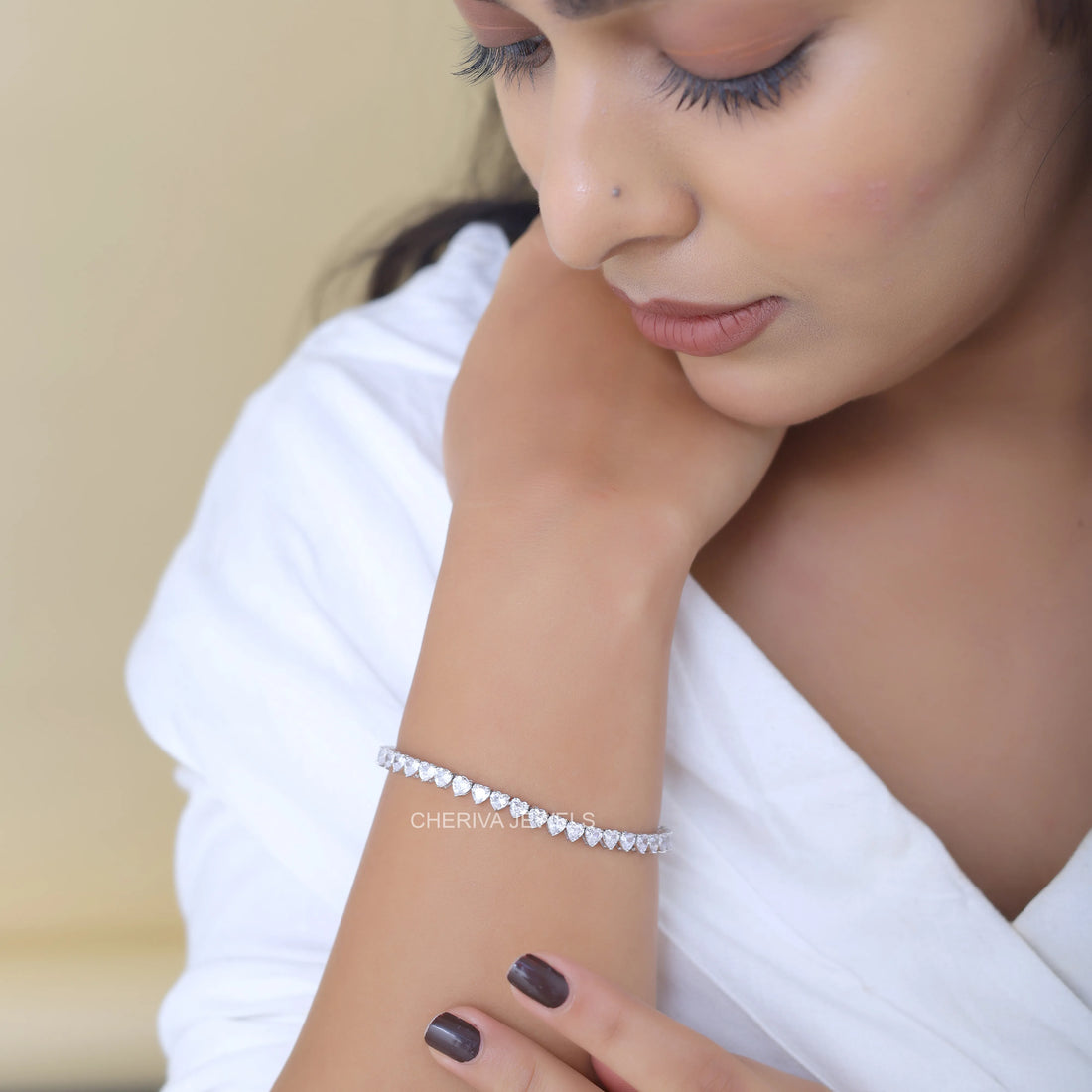 8.2 Carat Heart Shaped Diamond Bracelet