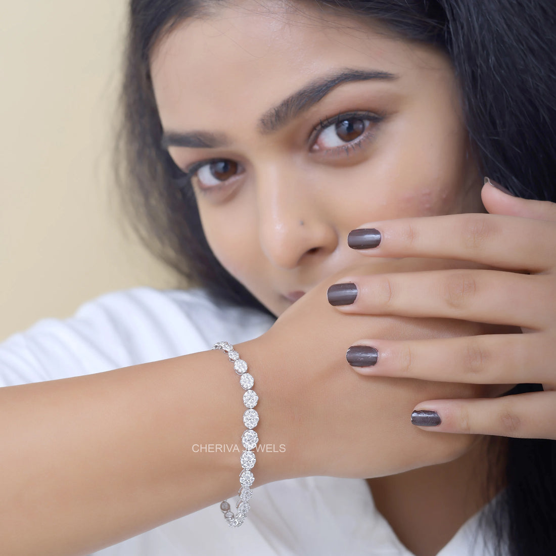 Heart Shaped Lab Diamond Bracelet For Her