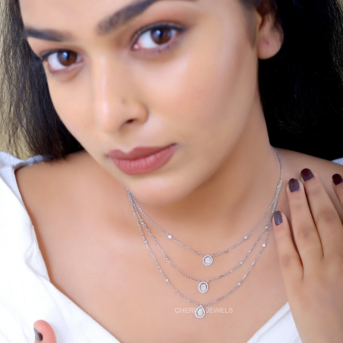 Three Layer Lab Grown Diamond Pendant