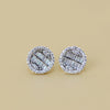 Lab Grown Baguette Diamond Halo Stud Earring - Cheriva Jewels