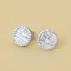 Lab Grown Baguette Diamond Halo Stud Earring - Cheriva Jewels