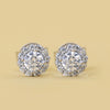 Lab Grown Diamond Halo Stud Earrings For Women - Cheriva Jewels